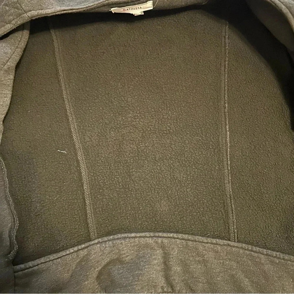 Athleta Belvedere quilted asymmetrical moto jacket grayish green size L - Picture 8 of 10